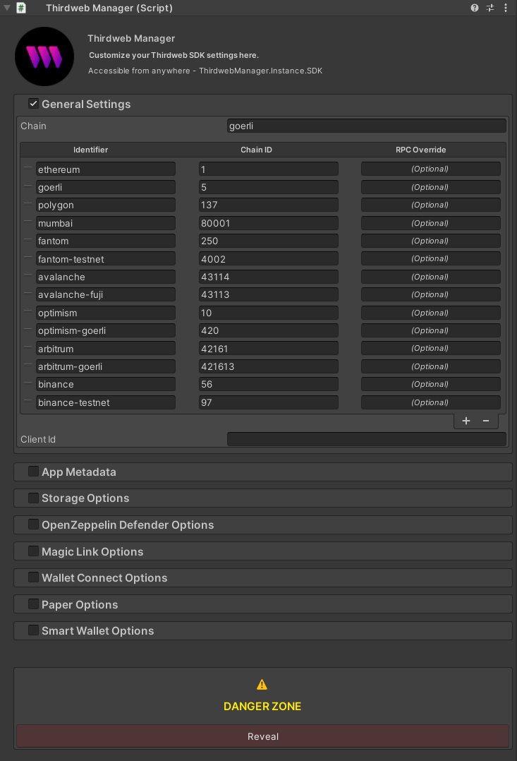 ThirdwebManager Inspector